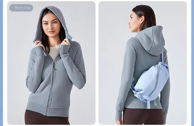 Women Thick Warm Hooded Sports Jacket