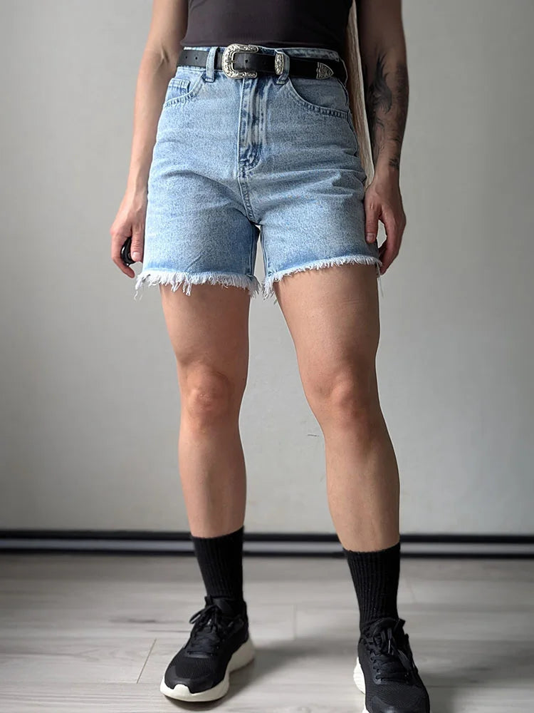 Women's Blue Casual Denim Shorts