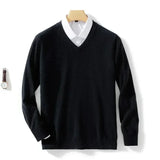 Men's Plus Size Wool V-Neck Sweater