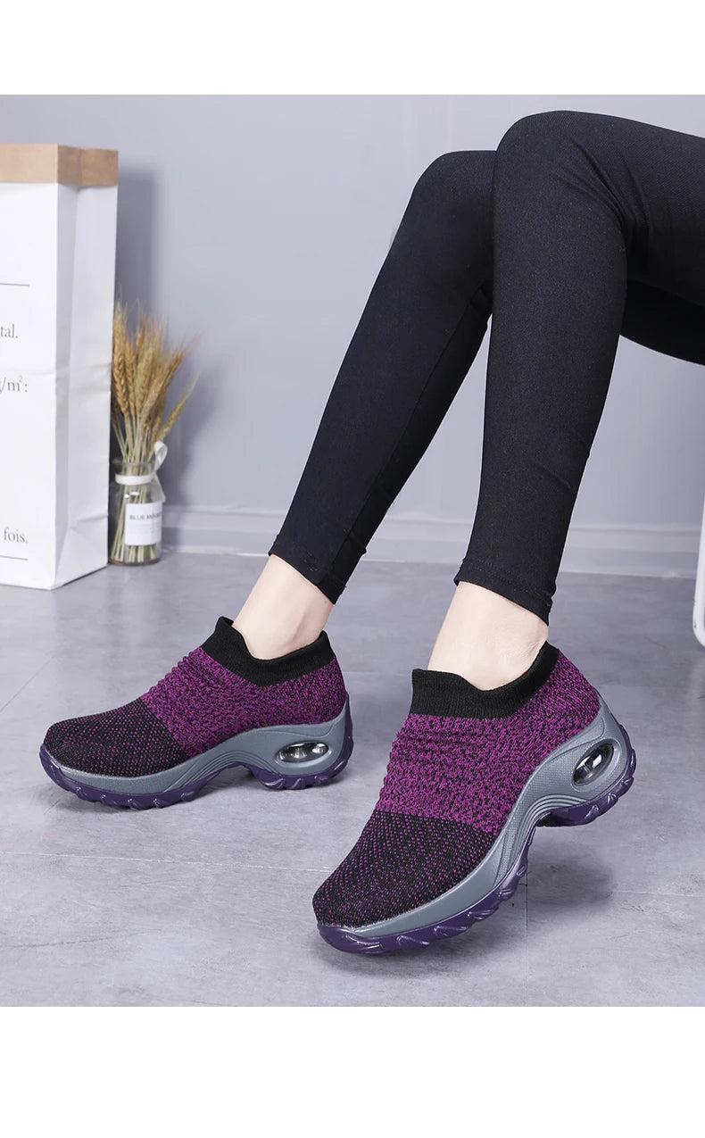 Women Sneakers Breathable Mesh Platform Shoes