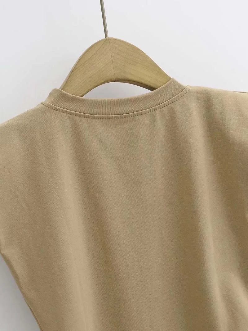 Women's Sleeveless Padded Shoulder Bodysuit – Summer Bodycon One-Piece