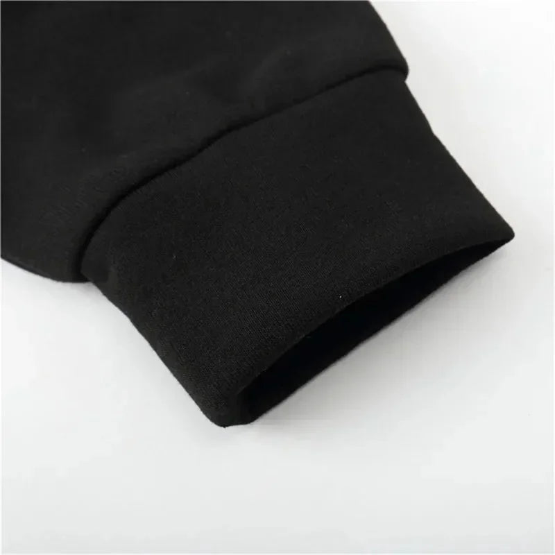 Men's Plus Size Graphic Hoodie – Black Long Sleeve