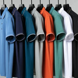 Men Luxury Silk Cotton Polo Shirt