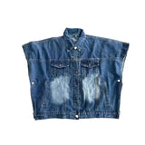 Women’s Sleeveless Vintage Denim Cardigan Coat