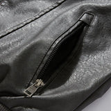 Men's Plus Size PU Motorcycle Suit – Fleece Jacket