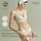 Women Wireless Lace Bra Set