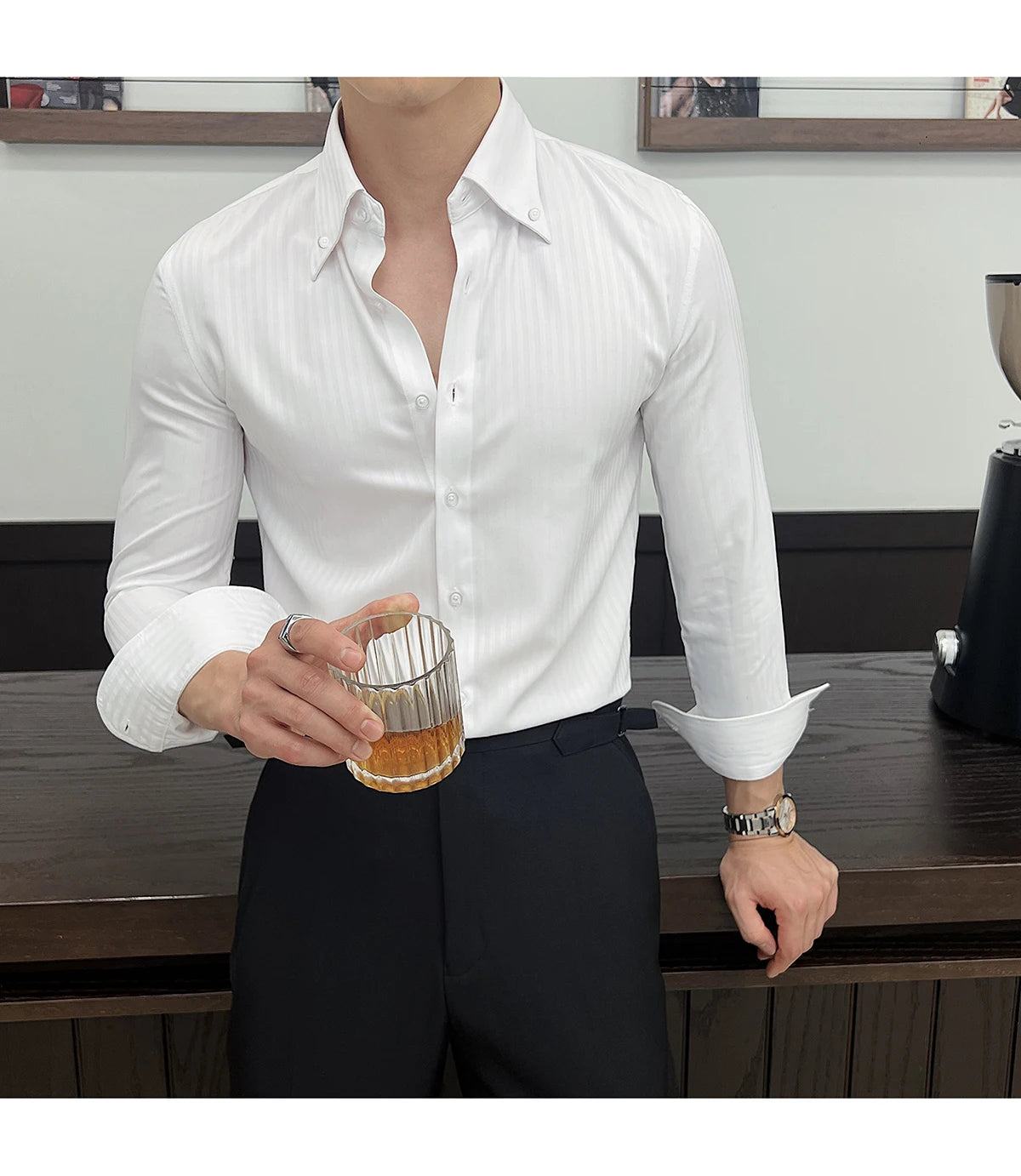 Men Slim Striped Shirt