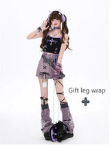 LaceVibe™ – Purple Lace-Up Mini Skirt (Harajuku Aesthetic Skirt)