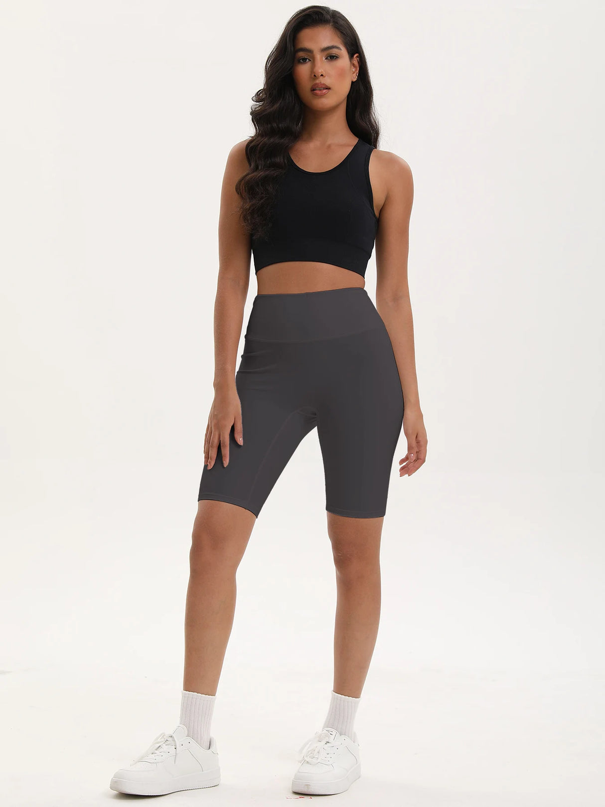 Women High Waist 3 Pocket Bike Shorts