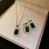 Women’s Green Jade 3-Piece Jewelry Set