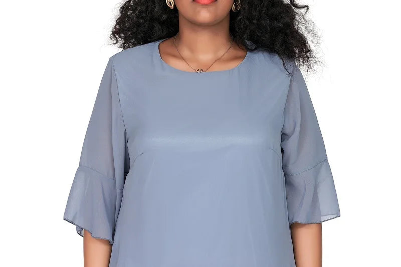 Women Tiered A-Line Chiffon Dress