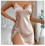 Women Satin Backless Nightdress