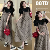 Summer Maternity Two-Piece Skirt Set