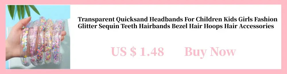 Transparent quicksand headbands for kids, featuring glitter sequins and teeth design, stylish hair accessories.