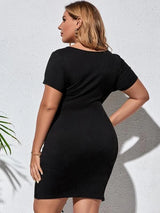 Women Drawstring Bodycon Dress