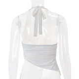 Irregular Backless Halter Camisole Top