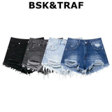Women High Waist Denim Shorts