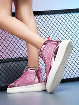 Pink Bling High Top Fashion Skate Shoes