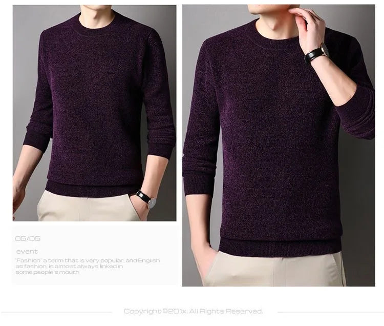 Men's Mink Cashmere O-Neck Sweater