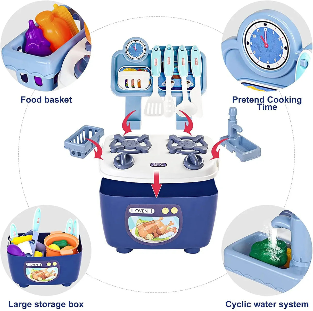 Kids Light & Music Kitchen Toy Set