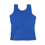 SlimCotz™ blue padded cotton spaghetti camisole vest for women, ideal for summer wear with breathable fabric.