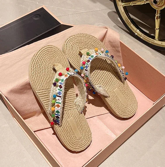 Women’s Low Heel Beach Sandals Non-Slip Slides