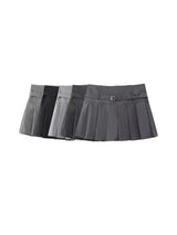 Women's Pleated Belted Skort Shorts