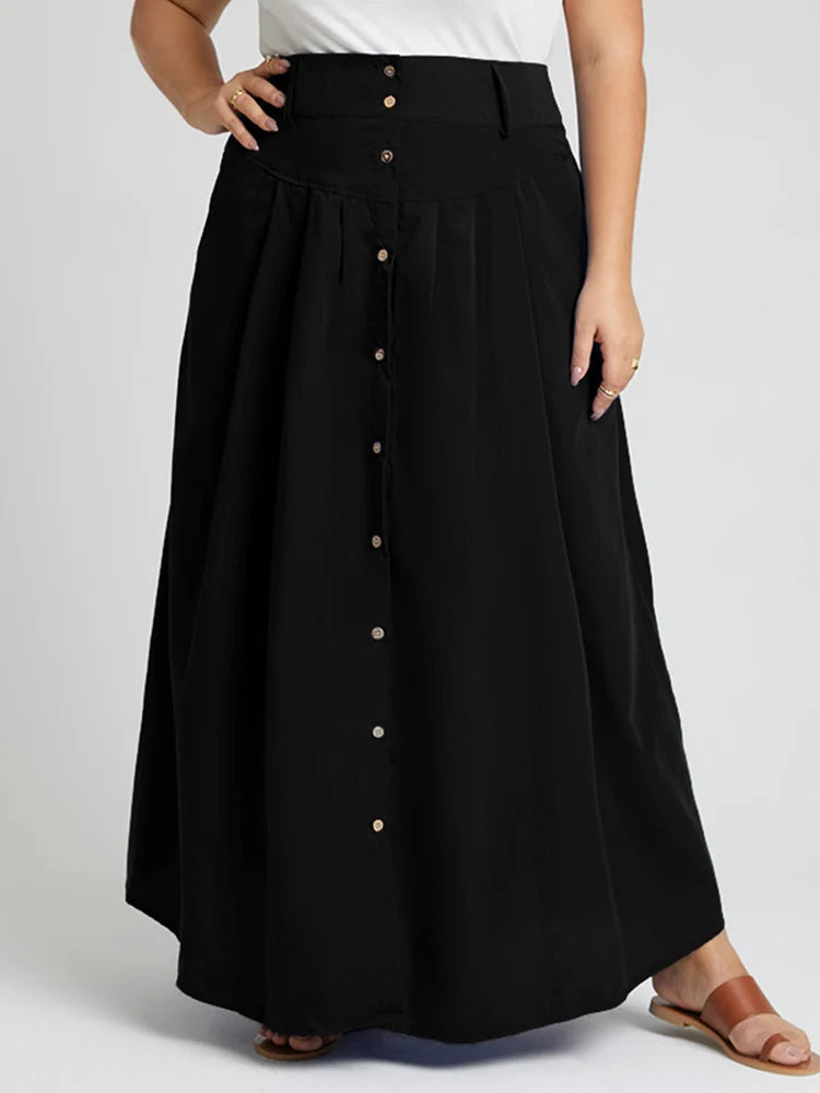 Women Buttoned Cargo Skirt