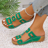 Thick-Soled Wedge Slippers – Large Size 2025