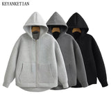 Women's Oversized Zipper Hoodie Jacket