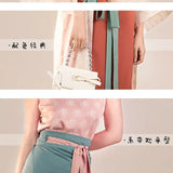 Song Dynasty Hanfu retro three piece outfit for women, featuring stylish pastel colors and elegant design.