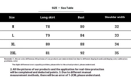 Size chart for A-Line Cotton Maternity Dress, detailing measurements for M, L, XL, and 2XL.