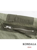 Oversized Army Green Bomber Jacket