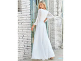 Women Elegant Evening Dress Long Sleeve A-Line Maxi