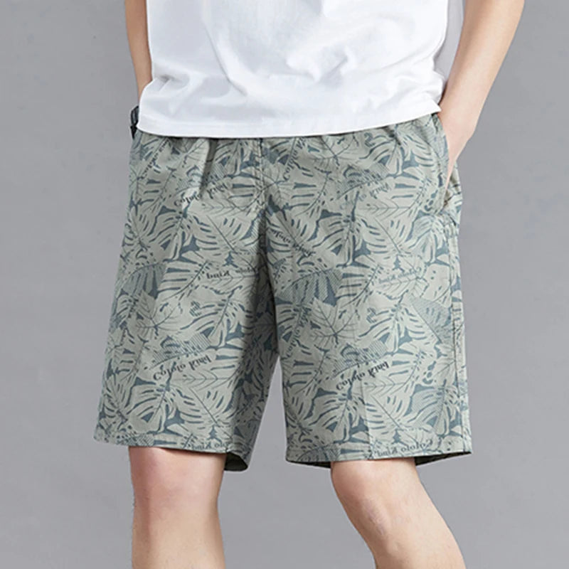 Plus Size Men's Cotton Knee Shorts – Summer Casual