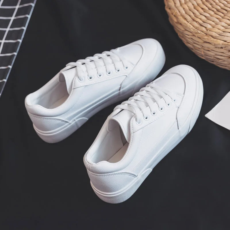 Women Sneakers White Vulcanized Platform Shoes