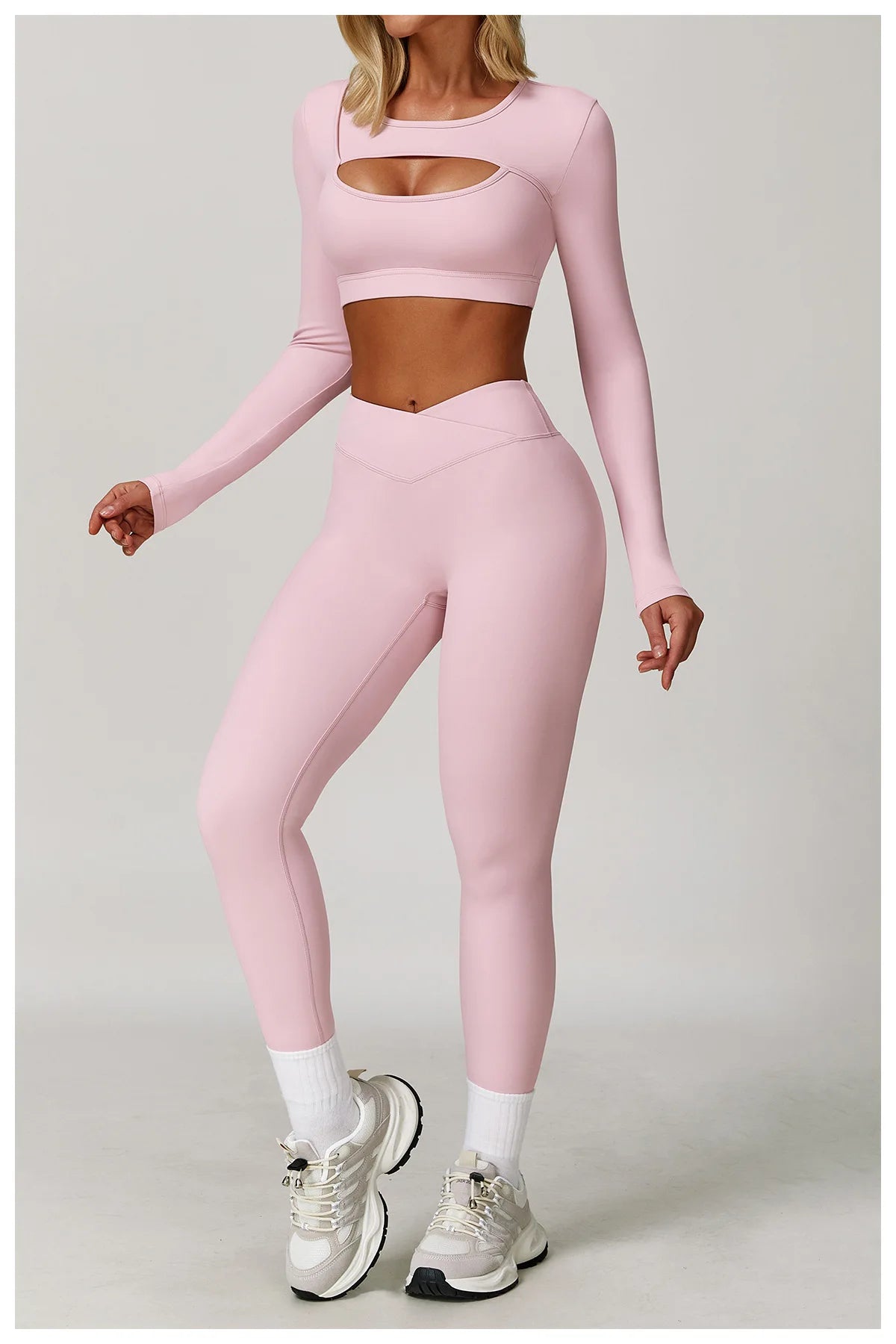 Women's Hollow Out Long Sleeve Yoga Shirt – Gym Workout Running Top