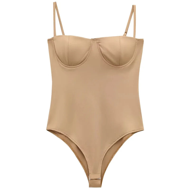 Satin Camisole Bodysuit Women – Backless Lingerie