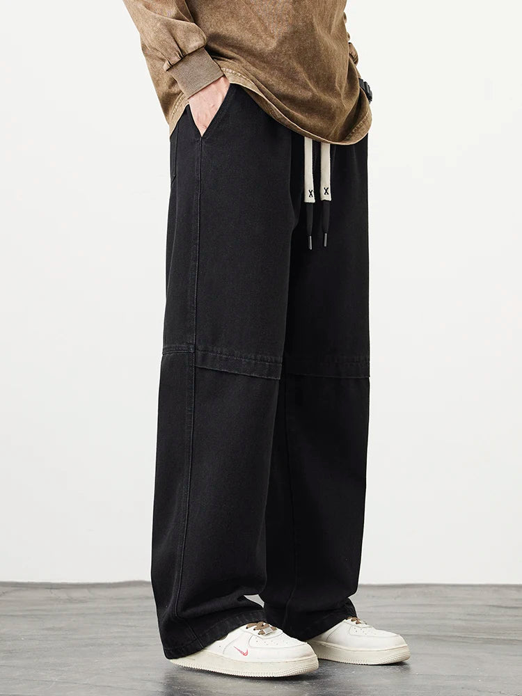Men Retro Wide Leg Jeans