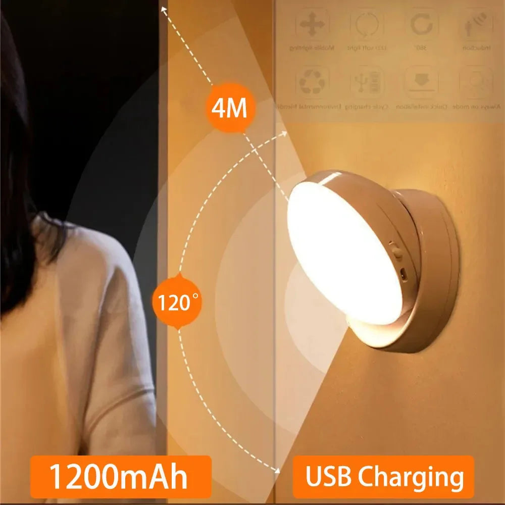 USB Rechargeable LED Night Motion Sensor Light