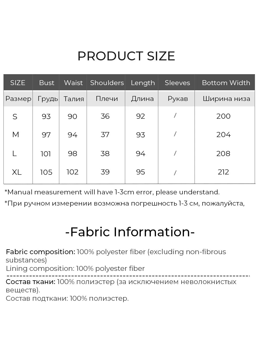 Size chart for LOUIS YAO Sparkling Dress, including bust, waist, and fabric information for women's clothing.