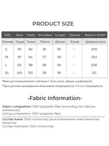 Size chart for LOUIS YAO Sparkling Dress, including bust, waist, and fabric information for women's clothing.