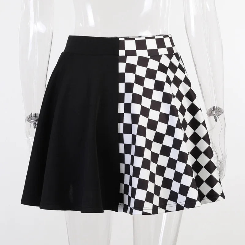 Women Colorblock Pleated Skirt
