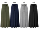 Women Knit Split Long A-Line Skirt