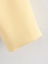 Elegant Yellow O-Neck Blazer Coat