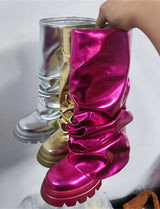 Women Mid Calf Boots Plush Lined Winter Shoes