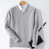 Men's Plus Size Wool V-Neck Sweater