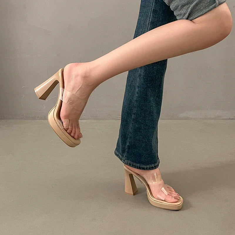 Clear Open Toe Platform Mules – Summer 2025