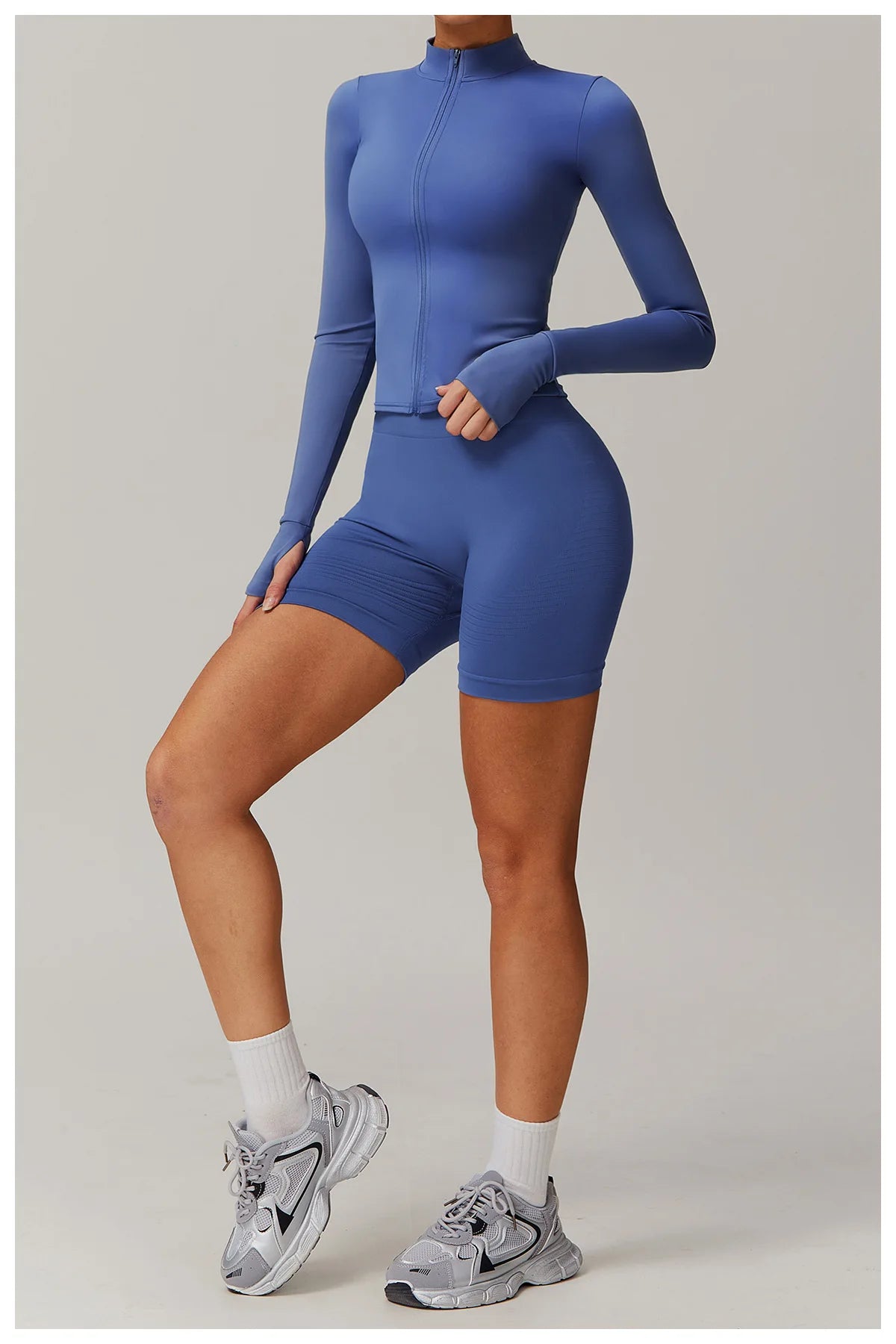 Women's Zip Long Sleeve Yoga Jacket – Slim Fit Gym Training Top