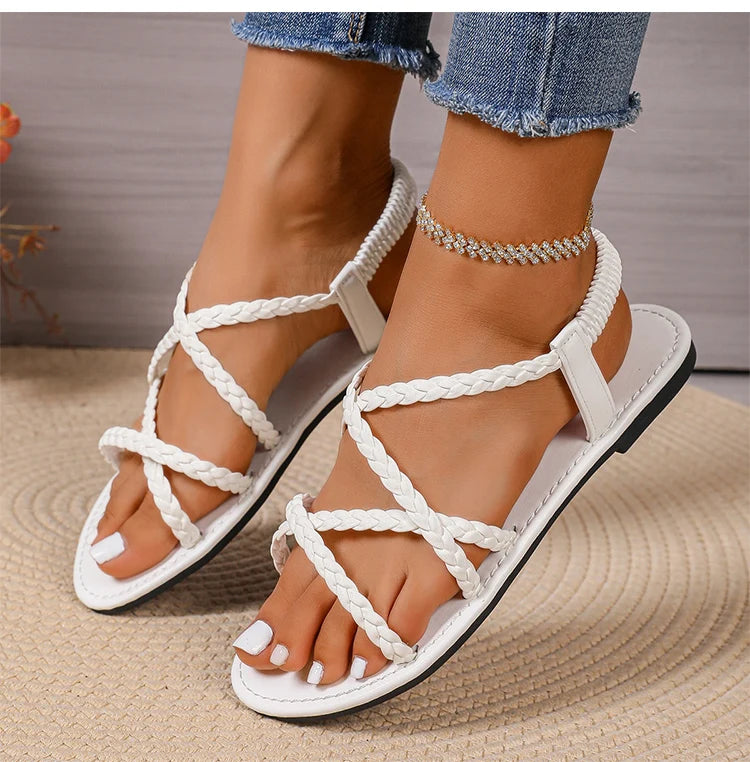 Women Elegant Flat Sandals Summer Footwear